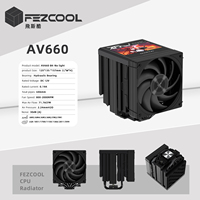 Refroidisseur de processeur FEZCOOL AV660 à 6 caloducs et double tour, silencieux, compatible toutes plateformes, refroidisseur d'air avec écran LCD