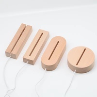 Base LED en bois alimentée par USB de 5mm, lumières colorées RVB blanches/froides européennes pour lampes de nuit en plexiglas acrylique 3D pour utilisation dans la chambre