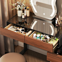 Coiffeuse moderne en bois massif la plus vendue avec miroir amovible, commode intégrée et table de maquillage pour chambre et appartement