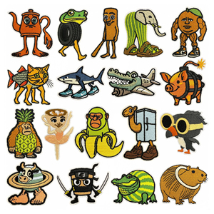 Parches de Animales Grotescos Bordados de Estilo Mixto para Planchar - Product Image 1
