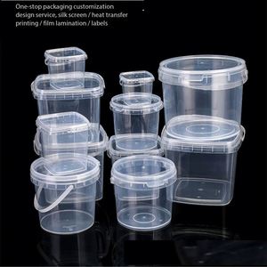 Customizable Food Grade <b>clear</b> Plastic Bucket with Multifunctional High-temperature Resistance sealed Lid for Food Micro Ecology - Product Image 2