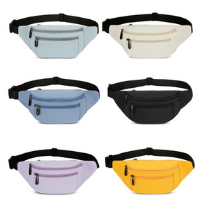 Sac banane en nylon noir personnalisé avec logo, pour hommes et femmes, idéal pour le sport, le yoga, à porter en bandoulière, à la taille ou sur la poitrine - Product Image 2