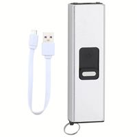 Lampe torche LED USB noire compacte et légère, idéale pour les femmes, porte-clés, lampe sabre, lampes de poche promotionnelles en gros