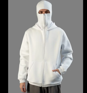 Sweat à capuche zippé en polaire blanc personnalisé pour femme avec cagoule intégrée respirante et unie pour l'automne - Product Image 3