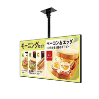 Papan Menu Digital Gantung di Langit-langit Android WIFI LCD Layar Iklan Restoran Kafe Signage Digital untuk Menu Makanan