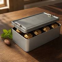 Boîtes à thé en métal en gros, écologiques, vides, pour emballage de gâteaux, bonbons, snacks, avec couvercles hermétiques, boîtes alimentaires recyclables