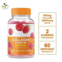 Gummies OEM au collagène et à la biotine 300mg Collagène 2000mcg Biotine 60 portions Cheveux Peau Ongles