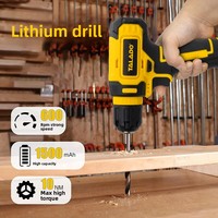 Perceuse électrique sans fil 8V, moteur sans balais, vitesse variable réversible, régulation progressive, batterie lithium rechargeable, mandrin 3/8