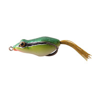 LUTAC Leurres souples de pêche à la grenouille 50mm/10.5g Flottant Top Water 45 ° Rubber Plastic Long Casting Two Tail Narrow Double Hook 3D Eyes
