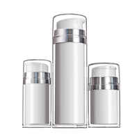 Flacon pompe airless en acrylique blanc nacré personnalisable 30ml 50ml 100ml, emballage cosmétique sous vide, pot à crème givré