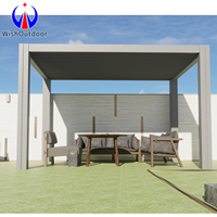 Pergola bioclimatique entièrement en aluminium avec toit à lames orientables résistantes à la rouille pour villa côtière et patio de plage