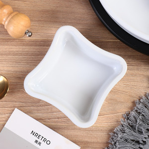 Vente en gros de plats de dessert au <span class=keywords><strong>restaurant</strong></span> Assiette en céramique blanche à 5 compartiments Snack aux fruits Plateau alimentaire divisé - Product Image 4