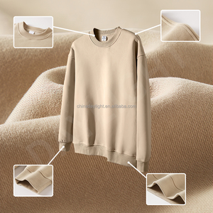 Felpa Oversize Unisex da 345gsm a Maniche Lunghe in <span class=keywords><strong>Cotone</strong></span> Termico con Girocollo per Coppia Maglietta Sportiva Vestibilità Ampia da <span class=keywords><strong>Uomo</strong></span> e Donna - Product Image 3