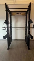 Máquina Smith Comercial Multifuncional 3 en 1 con Rack de Potencia y Cable Crossover, Pila de Pesas de Acero de 140 kg para Gimnasio, Fitness y Culturismo