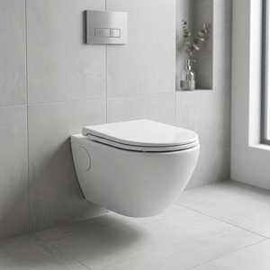 WC suspendu en céramique, cuvette de toilette en porcelaine, commode de salle de bain, sanitaires muraux, siège mural, ensemble complet pour salle de bain - Product Image 1