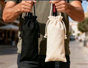 กระเป๋าใส่ไวน์และแชมเปญแบบพกพาทำจากผ้าฝ้าย - Product Image 4