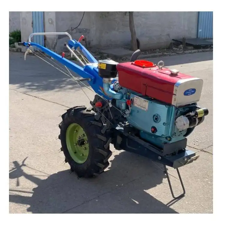 Mini arazi yetiştirme makinesi 7Hp çiftlik Mini dizel Motocultor güç yeke iki tekerlekli Mini yürüyüş el traktör fiyatları