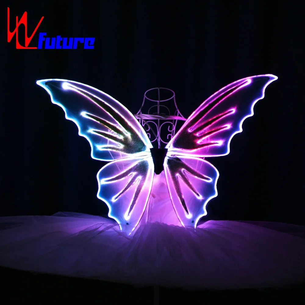 * WL-0171-A रिमोट कंट्रोल फाइबर ऑप्टिक नृत्य वेशभूषा सहारा तितली पंख प्रकाश अप के लिए आईएसआईएस पंख पेट नृत्य