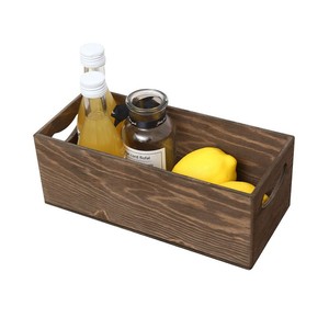 Wooden Storage Box Rectangle 12cm High Handle Design <b>Desktop</b> Organizer - Product Image 5