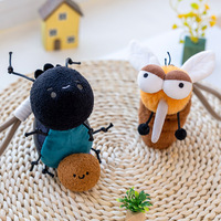 Jouets en peluche insectes (scarabées, cafards), breloques porte-clés abeilles, en coton PP et polyester, accessoires cadeaux unisexes pour sacs à dos