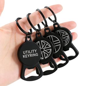 Customized Logo Shape Dye Black Metal <b>Bottle</b> Keychain Keyholder Custom Zinc Alloy Enamel 3D Beer Key Chain Opener - Product Image 1