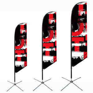 Desain Logo kustom spanduk bendera iklan promosi bendera bulu pantai dengan tiang serat kaca atau Aluminium - Product Image 2