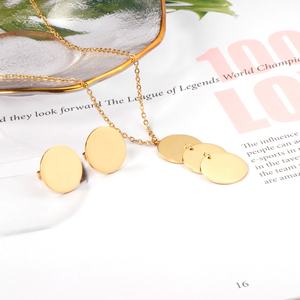 Collar de Acero Inoxidable con Baño de Oro de 18k, Cadena de Bolas Pequeñas, Conjunto de Joyería para Mujer, Venta al Por Mayor - Product Image 2