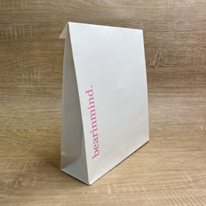 Bolsas de Papel Kraft Blancas con Logotipo Rosa Personalizado - Bolsas de Regalo Mate, Bolsas de Embalaje de Papel Kraft - Product Image 6