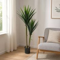 Grand Arbre Artificiel en Sisal Double Tronc, Faux Agave en Pot pour la Décoration de la Maison, du Bureau, de l'Hôtel, du Balcon, du Patio, du Jardin, des Mariages et des Magasins