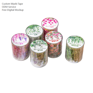 Nastro Adesivo in PET Bianco da 2m/Rotolo, Serie Poesia <span class=keywords><strong>Lirica</strong></span> con Rose, Impermeabile, Adesivo in Gomma, Adesivi Circolari Fai-da-Te, 6 Opzioni - Product Image 1