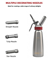 Prix Usine Design Moderne Portable Professionnel Siphon à Crème Fouettée en Acier Inoxydable 500 ml