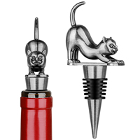 Bouchon de bouteille vintage en alliage de zinc et silicone, décoration mignonne en forme de chat, pour accessoires de cuisine