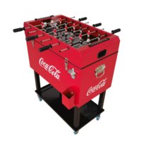 Glacière roulante durable 49L/65L pour jeu de baby-foot, seau à glace métallique avec roues pour promotion et événements sportifs