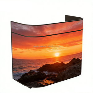 Table de stand LED incurvée avec écran vidéo haute résolution P1.86 P2 pixels, affichage couleur plein contraste, bureau AY-DJ-P, affichage haute résolution LE - Product Image 1