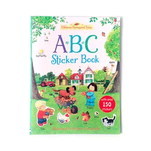 Werksverkauf Kinderbuchdruck Montessori-Lernzeugspielzeug ABC kognitives Bilderbuch individuelles Aufkleberbuch