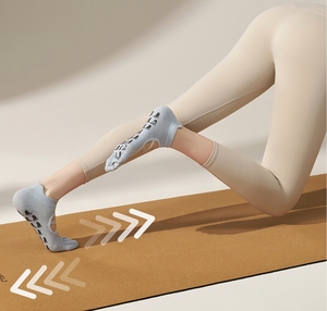 Tùy Chỉnh Của Phụ Nữ Mắt Cá Chân Thấp Cắt Dệt Kim Vớ Thể Thao Cho Yoga Pilates Khiêu Vũ Với Chống-Trượt Và Biểu Tượng Tùy Chỉnh Trên Dưới - Product Image 6