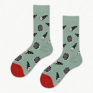 <span class=keywords><strong>Chaussettes</strong></span> florales mi-longues unisexes, style coréen, avec illustration abstraite de fleurs et motif urbain ludique, pour couples - Product Image 4