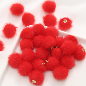 10 pièces pompons <span class=keywords><strong>boule</strong></span> breloques fausse fourrure moelleux Mini pompons pendentifs pour gland porte-clés bijoux à bricoler soi-même faisant des boucles d'oreilles collier - Product Image 2