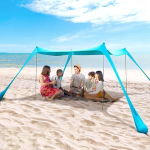 Tenda da spiaggia Pop-Up portatile Premium con baldacchino parasole in alluminio a 4 poli con borsa per il trasporto per gite in spiaggia in famiglia - Product Image 2