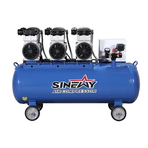 May Nen Khi 4.5 Kw 6Hp 100L Mini Industrial High Pressure Ultra Quiet Tank Oilless Compressors Piston Air Compressor For Dental