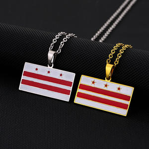 Collar de cadena de acero inoxidable esmaltado Arizona Texas <span class=keywords><strong>Alabama</strong></span> Colorado <span class=keywords><strong>State</strong></span> colgante joyería no se decolora collares - Product Image 3