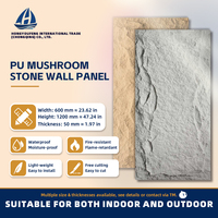 Panneaux muraux en pierre de champignon PU 600x1200mm 3D, installation facile, imperméables, ignifuges, résistants aux UV, pour salle de sport, salle de bain, intérieur/extérieur