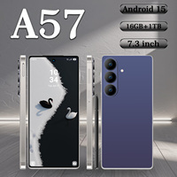 Smartphone A57 5G LTE Triple SIM 8000mAh Écran AMOLED 7,3 Pouces 120Hz Appareil Photo 108MP 16Go+1To MTK Dimensity 4G 5G WiFi GPS Déverrouillage Facial