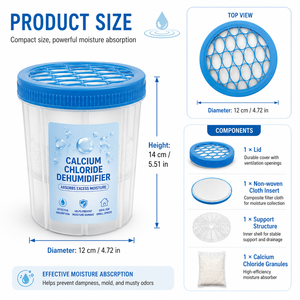 Cubo Absorbente de Humedad - Absorbente de Humedad de Gran Capacidad con Cristales de Cloruro de Calcio, <span class=keywords><strong>Deshumidificador</strong></span> para Sótano, Armario - Product Image 6