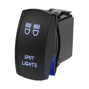 20A 12V EM Off SPST Iluminado Laser Luzes Marinhos LED Azul Rocker Switch para Carro Truck Boat ATV UTV