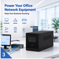 Onduleur interactif en ligne 1500VA 900W à onde sinusoïdale simulée 230Vac avec AVR et écran LCD, double batteries 12V 9Ah pour la sauvegarde des réseaux informatiques de bureau