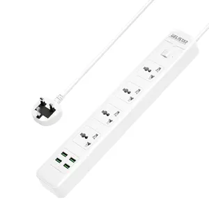 High quality hot sale power strip surge protector Universal socket 4 way+4USB Safety door protection13a extension socket