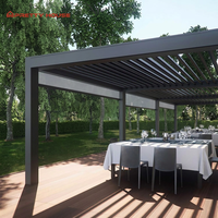 Pergola et gazebo bioclimatiques motorisés en aluminium modernes pour l'extérieur, avec dimensions personnalisées et design imperméable