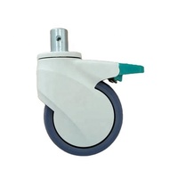 Roulettes monobloc de luxe 4 pouces 5 pouces avec couvercle pour lits médicaux Roulettes robustes avec frein