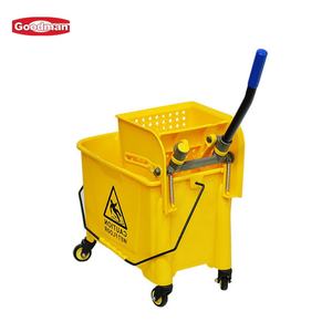 Seau de vadrouille en plastique jaune avec essoreuse pour le nettoyage des sols pour le centre commercial - Product Image 5